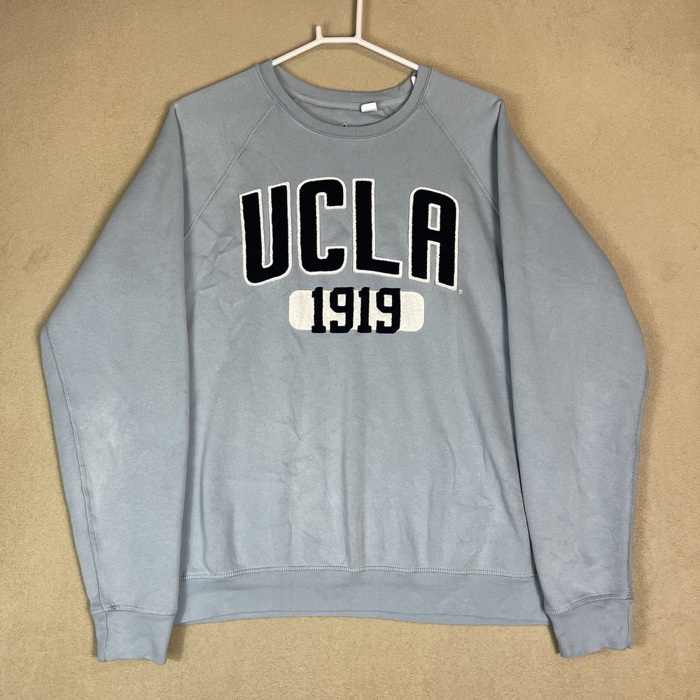 League Sweatshirt Womens L Blue Raw Edge 1919 UCLA Crew‎ Neck Pullover